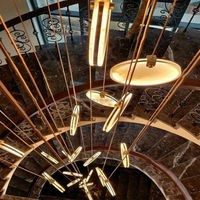 Penjualan laris lampu gantung LED kue bulat tangga spiral lampu gantung dekoratif untuk rumah tangga hotel villa