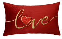 Housse de coussin décorative pour salon moderne, brodée sur mesure, motif amour, pour la Saint-Valentin