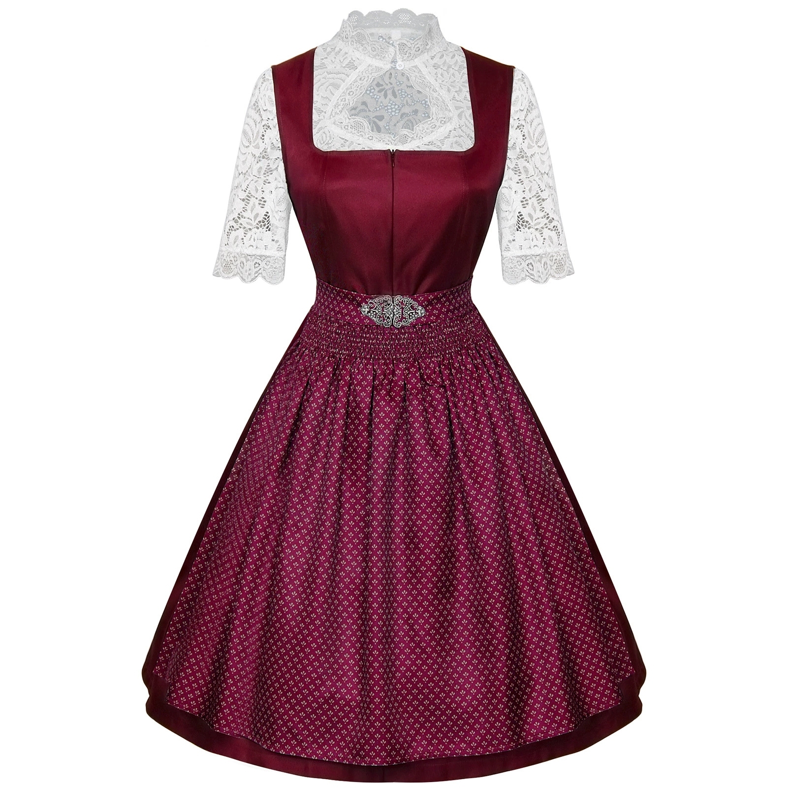 strapless flowy dress Payette Ombre With Organza Color:INI shine Lightweight tropical print fabric Maroon Dress Fashion Ladies