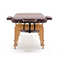 Großhandel Bestseller Klappbare Verstellbare Leder-Massageliege Tragbare Holzbein-Massageliege für Schönheitssalons