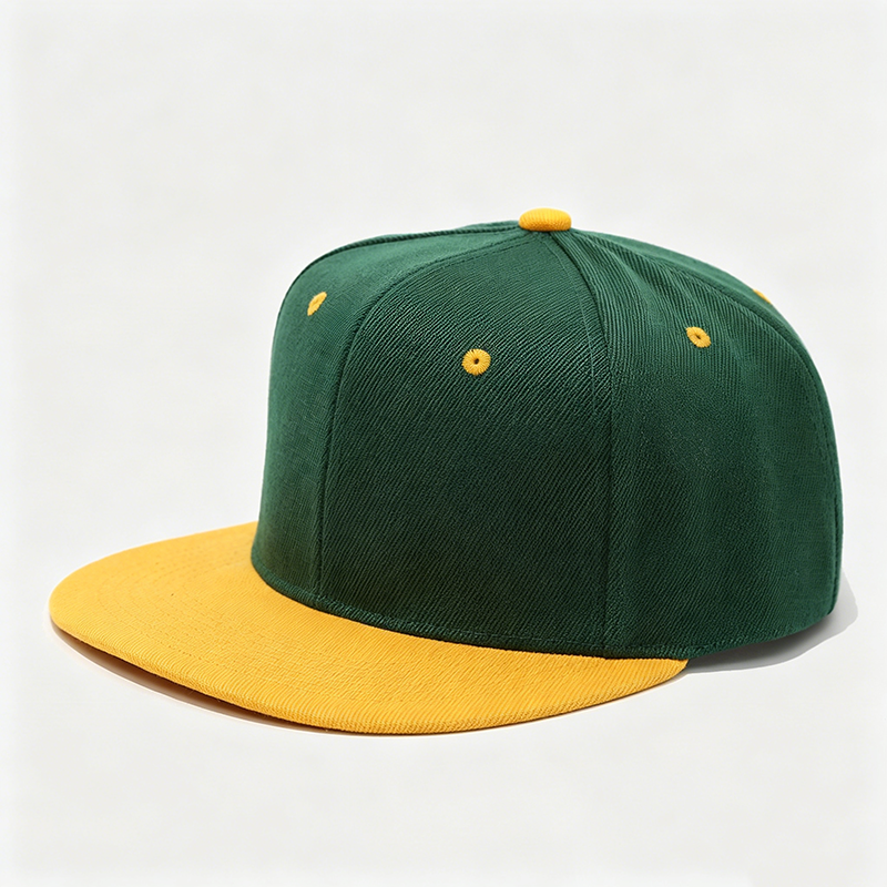 Green with yellow brim