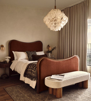 Meubles sur mesure, design de chambre à coucher, lit king-size, tissu en velours, rouille
