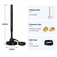 Antenne IoT LoRa LPWAN à base magnétique 433 MHz avec câble RG58 pour connecteur N, gain de 30 dBi