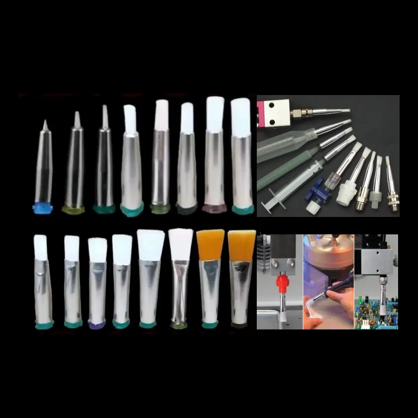 Gratis Monster 14G-27G Veiligheid Lijm Spuit Naald Fabriek Prijs Uv Luer Lock Doseren Brush Tip Stijve haren Enkele Tip