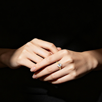 Anillo Solitario de Moissanita Corte Pera de 2ct, Joyería Hipoalergénica, Chapado en Oro de 14K, Certificado GRA, Joyería al por Mayor, Nombre Personalizado