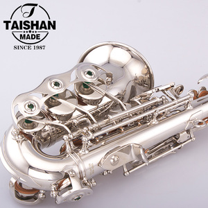 Color Plata Profesional Alto F #   Saxofón Soprano Curvo con Estuche - Product Image 5