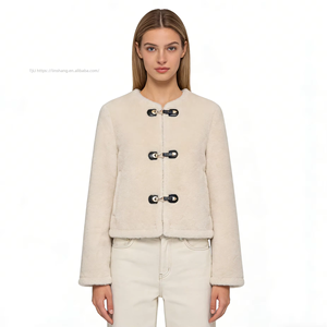 Women's Faux Fur <b>Toggle</b> Closure - Cropped Coat Fashion - Product Image 3