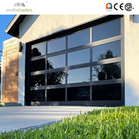 Porte de garage pliante en verre Multishades Premium, structure en alliage anti-corrosion, longue durée de vie, avec moteur supérieur