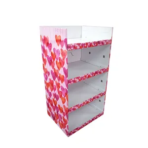 Custom Recycled Cardboard Retail Funko POP Display Floor Stand Paper Corrugated Shelf Rack For Food Snacks Bread Candy Promotion