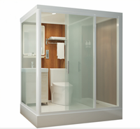 Cabine de douche en verre complète pour salle de bain intérieure, avec plateau de douche