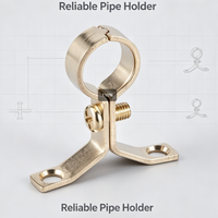 Support de fixation pour tuyau en laiton, support de tuyau à deux oreilles, pince de support de tuyau réglable à visser pour raccord de plomberie