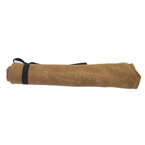 Wet Wax Canvas Knife Storage Bag 7pcs Durable Portable Chef Kitchen Camping Barbecue Outdoor Tool Roll Case Khaki Military Green - Product Image 5