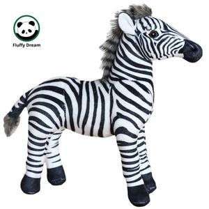 Simulaciones de felpa de cebra y jirafa realistas personalizadas, decoración de animales de tela suave para dormitorio de niños, peluches de herbívoros salvajes - Product Image 2