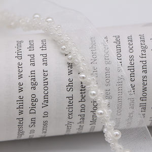 Oferta: Encaje de Tul Francés con Cuentas de 1.5cm de Ancho para Decoración de Ropa, Zapatos y Bolsos - Product Image 6