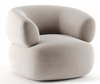 Fauteuil rembourré moderne DISEN par Moving Mountains, fauteuil de salon en tissu bouclé, mobilier d'intérieur