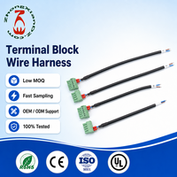 Harnais de bornier enfichable personnalisé 2-12 broches 3.81-5.08mm en cuivre étamé, avec gaine thermorétractable en PVC noir 18-26AWG 300V OEM