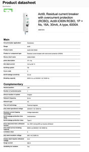 Rcbo 16a 6ka 30मा 1p + n cacti60 n 240v पीएलसी प्रोग्रामिंग rs485 औद्योगिक नियंत्रण a9d61816 - Product Image 2
