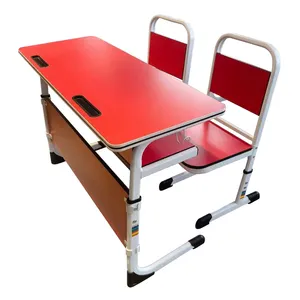 Cartmay 초등 중학교 테이블과 의자 세트 높이 학교 학생 긴 책상 2 개의 의자