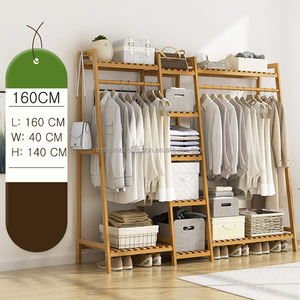 Estante Colgante de Bambú Estable Daily Flow SYT para <span class=keywords><strong>Armario</strong></span>, Zona de Extensión, Estante de Almacenamiento Abierto para Ropa Plegada en Esquina - Product Image 2