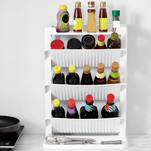 Hot Sale Plastic <b>Jar</b> Organizer White Seasoning <b>Rack</b> Kitchen Storage <b>Rack</b> Multifunctional <b>Spice</b> Storage <b>Rack</b> - Product Image 4