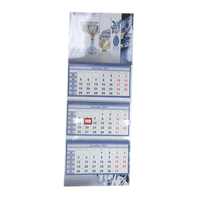 Calendrier mural mensuel personnalisé à 3 plis détachables