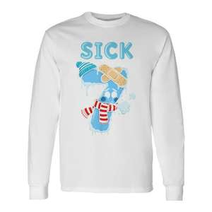 T-shirt unisexe à manches longues Sick Seven Number 7 Noël Hiver Glace Neige Col rond Impression numérique Promotionnel pour adultes - Product Image 1