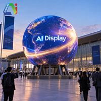 Écran LED demi-sphérique intérieur AI P1.5 P2 P2.5, mur vidéo hémisphérique intégré pour l'art mural, les expositions commerciales et la publicité