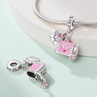 Vente flash : breloques en argent 925 pour bijoux DIY, accessoires pour bracelet, appareil photo de voyage, boîte aux lettres, diplôme, pendentif en pierre naturelle plaqué argent