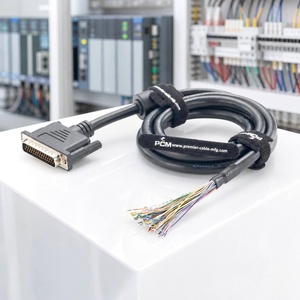 Kabel D-sub HD44 44 Pin Male ke Open End High Density UL20276 28AWG dengan Perlindungan EMI Inti Ferit untuk Otomasi Industri - Product Image 1