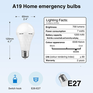 مصباح طوارئ LED قابل للتعتيم 10 واط IP65، شحن، مقاوم للماء، إضاءة ساطعة، بطارية ليثيوم أيون بلاستيكية، للتخييم، احتياطي 6-8 ساعات، Ra80، 6000 كلفن - Product Image 2