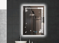Frameless Rectangle Wall Mounted Backlit LED Bathroom Mirror Vertical Touch Switch Copper Free Silver Bath Vanity Mirror Hotel