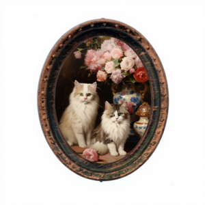 Mini <span class=keywords><strong>peinture</strong></span> à l'huile pour décoration de maison de poupée 1:12, Mini <span class=keywords><strong>peinture</strong></span> à l'huile Rose Cat, Meubles miniatures BJD - Product Image 4