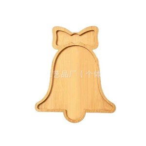 Bandeja de madera de bambú navideña de 36.5 cm, bandeja de madera maciza para servir frutas y aperitivos en casa - Product Image 1