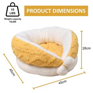 Уютная теплая круглая лежанка для животных из высококачественной ткани, роскошный диван-лежанка для кошек и собак со съемным моющимся чехлом - Product Image 2