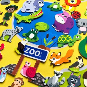 Luckykoo in Stock Preschool Learning Felt Story <b>Board</b> Felt Zoo <b>Board</b> Educational Play <b>Mat</b> Felt <b>Board</b> Set with Factory Price - Product Image 3