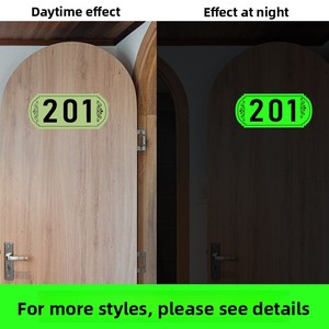 Plaques <span class=keywords><strong>de</strong></span> numéros <span class=keywords><strong>de</strong></span> <span class=keywords><strong>porte</strong></span> autocollantes en acrylique personnalisées, lumineuses et phosphorescentes, pour hôtels, restaurants, dortoirs et usage domestique - Product Image 2