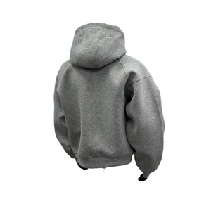 Sudadera con cremallera lavada personalizada 480g estilo americano Boxy Unisex liso en blanco Color sólido sudadera sudaderas con capucha de doble capa para hombres - Product Image 2