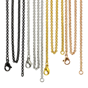 Wholesale 18K Gold Plated Stainless Steel Rolo <b>Necklace</b> <b>Chain</b> | Trendy Women's Party Jewelry Making Supplies | 2.5-4.5MM - Product Image 1