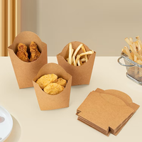 Conception personnalisée Boîte écologique jetable pour frites de restaurant fast-food Boîte en carton à emporter avec logo