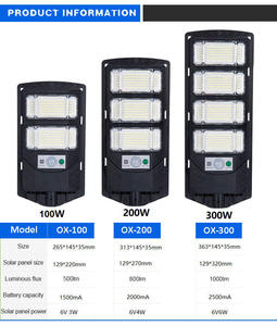 Lampadaire solaire LED 6000K lumière du jour IP65 Corps en ABS Capteur radar Montage mural Panneau Mono-Si Certifié CE Angle de faisceau 120° - Product Image 5