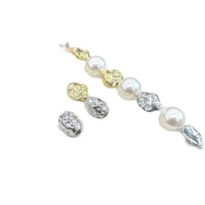 Qunlvsheng S925 Sterling Silver Irregular Textured <b>Beads</b> With Diamond <b>Set</b> For DIY Necklace Bracelet Spacer Loose <b>Beads</b> - Product Image 5