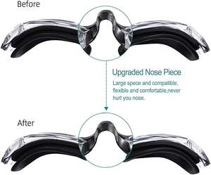 透明レンズレーシング & スイムトレーニンググーグル高アンチフォグ効果自動バックル耳栓3サイズ鼻ブリッジ - Product Image 2