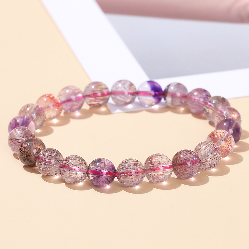 ブレスレット Pink & Skyblue Beaded Elastic Bracelet #9939 Pink Blue Pastel Stretch Bracelet, Pink Blue Pastel Elastic