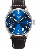 Montre mécanique pour homme haut de gamme avec logo personnalisé, acier inoxydable, verre saphir, aiguilles lumineuses, cadran résistant à l'eau 10 ATM, MOQ 10