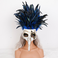 Máscara de Doctor de la Peste Personalizada con Tocado de Plumas, Disfraz de Carnaval Veneciano, Máscara de Nariz Larga para Fiestas y Festivales, Venta al Por Mayor