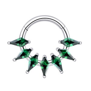 Piercing per Naso e Orecchio in Metallo Eterno con Zirconi Pavé, Anello per <span class=keywords><strong>Ombelico</strong></span> e Naso, Clicker a Segmento Incernierato, Gioielli per Piercing in Acciaio ASTM F136 Grado Impiantabile - Product Image 6