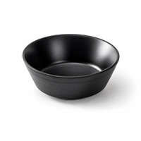 Bol à riz et soupe 250 ml en mélamine noire inclinée, design contemporain, résistant, sans BPA, écologique, durable et non toxique, compatible lave-vaisselle, pour la maison