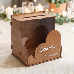 Personalized Wooden Wedding Card <b>Box</b> Custom Engraved Blessings Creative Guest <b>Keepsake</b> Storage <b>Box</b> Wedding Table Decorations - Product Image 6