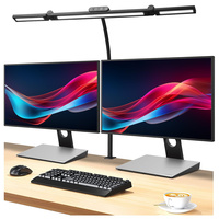 Lampe de bureau flexible 24W à 3 plis avec clip, LED, 5 modes d'éclairage, 5 niveaux de luminosité réglables, lampe de table flexible avec télécommande