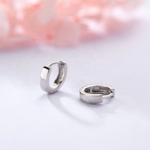 Fashion <strong>Chunky</strong> Small Polish Finished Men Earring Plated Filled <strong>Hoop</strong> Women 925 Sterling <strong>Silver</strong> Earrings <strong>Hoops</strong> - Product Image 5